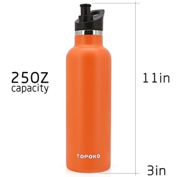 TOPOKO 25 oz Vacuum Insulated Stainless Steel Water Bottle