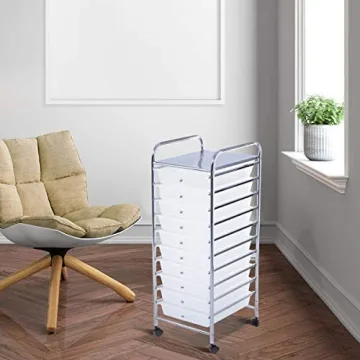 Giantex 10 Drawer Rolling Storage Cart for Crafting and Office