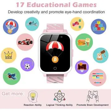 BAUISAN Kids Smart Watch - 17 Games & Dual Cameras