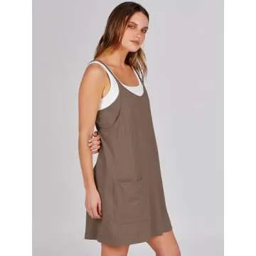 ANRABESS Women Summer Mini Romper Dress Workout Tennis Active Sports Athletic Outfits Built in Shorts Trendy Vacation Coffee X-Large