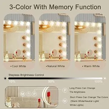 Ratsamee Hollywood Vanity Mirror with Lights - Perfect for Makeup