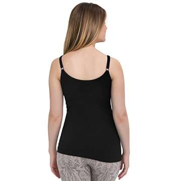 Kindred Bravely Simply Sublime Maternity & Nursing Tank with Built-in Bra (Black, Large)