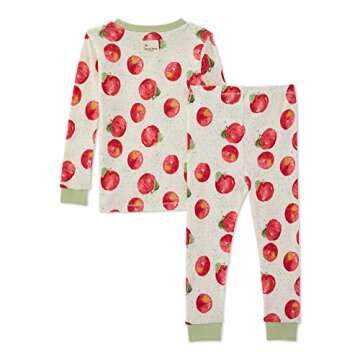 Burt's Bees Baby Baby Girls' Pajamas, Tee and Pant 2-Piece Pj Set, in The Orchard, 4T