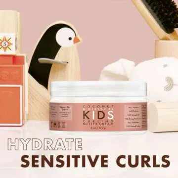 Shea Moisture Kids Coconut & Hibiscus Curling Butter Cream with Shea Butter, Coconut Milk & Oil - Anti-Frizz Hair Care for Kids' Curly Hair (2 Pack - 8 Oz Each)