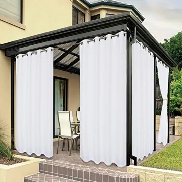 BONZER Outdoor Curtains for Patio Waterproof, Premium Thick Privacy Weatherproof Grommet Outside Cur...
