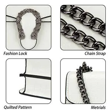 Aiqudou Trendy Chain Purse - Luxurious Snakeskin Style Bag