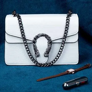 Aiqudou Trendy Chain Purse - Luxurious Snakeskin Style Bag