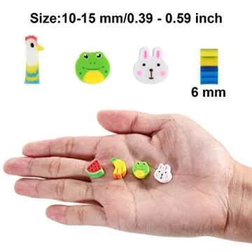 JOVITEC 100 Mini Novelty Erasers for Kids Gifts Assortment
