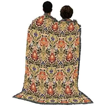 Pure Country Weavers William Morris Acanthus Spectrum Blanket - Arts & Crafts - Gift Tapestry Throw Woven from Cotton - Made in The USA (72x54)