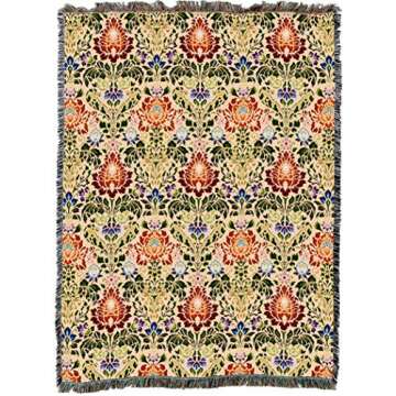 Pure Country Weavers William Morris Acanthus Spectrum Blanket - Arts & Crafts - Gift Tapestry Throw Woven from Cotton - Made in The USA (72x54)