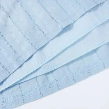 HILEELANG Toddler Girl Easter Peter Pan Collar Dress Sleeveless Cotton Casual Light Blue Beach School Playwear Sundress 4T