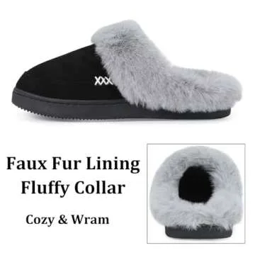 NineCiFun Cozy Suede Slip-on Slippers for All Seasons