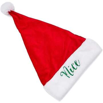 Blue Panda 2 Pack Naughty and Nice Christmas Santa Hats, Fun Festive Naughty Santa Hats for Xmas Party Celebrations, Winter Holiday Gatherings with Friends (Red)