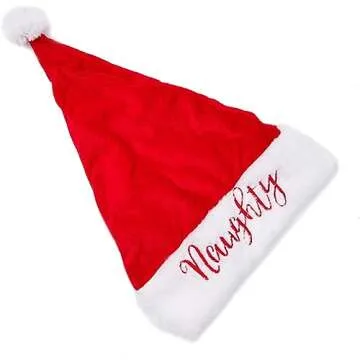 Blue Panda 2 Pack Naughty and Nice Christmas Santa Hats, Fun Festive Naughty Santa Hats for Xmas Party Celebrations, Winter Holiday Gatherings with Friends (Red)