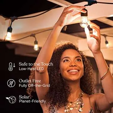 Brightech Outdoor Solar String Lights - 27 Ft Commercial Grade