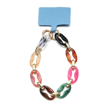 Cosace Phone Charm Acrylic Phone Chain for Women Phone Charms Strap Phone Wristlet Phone Wrist Lanyard Phone Accessories Charm Phone Wrist Strap Cute for Women PC-Rbuckle-MixedColor