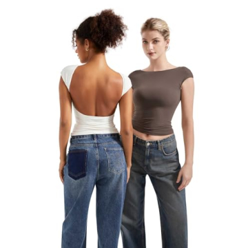 Backless Crop Top for Women, Stylish Summer Tee