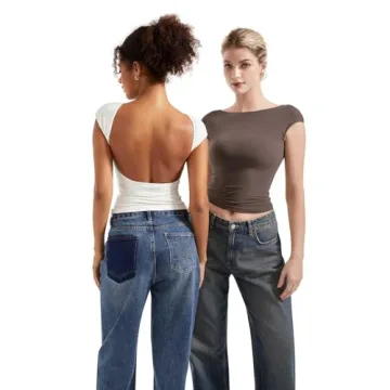 Backless Crop Top for Women, Stylish Summer Tee