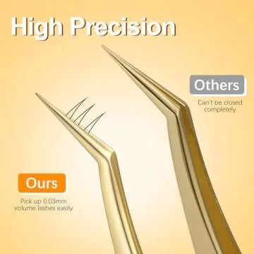 MORGLES Golden Lash Tweezers Set for Perfect Eyelash Extensions