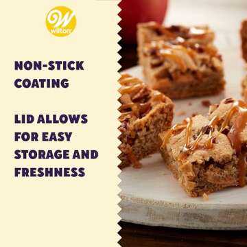 Wilton Recipe Right Non-Stick 9-Inch Square Baking Pan with Lid, Steel Baking Pans with Plastic Lid, Set of 2