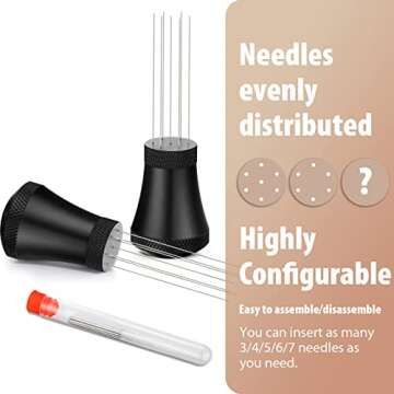 WDT Espresso Distribution Tool Espresso Stirrer Tools for Barista, 0.35mm 7 Needles Espresso Coffee ...