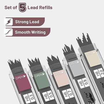 Mr. Pen- Mechanical Pencil Set with Leads and Eraser Refills, 5 Sizes - 0.3, 0.5, 0.7, 0.9 and 2 Millimeters, for Drafting, Drawing and Sketching