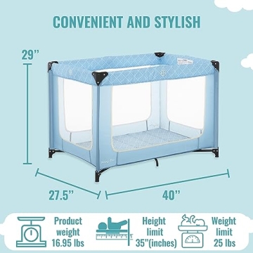 Dream On Me Zoom Portable Playard - Easy Setup & Safe Play