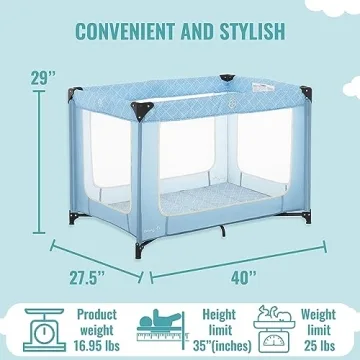 Dream On Me Zoom Portable Playard - Easy Setup & Safe Play