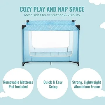 Dream On Me Zoom Portable Playard - Easy Setup & Safe Play