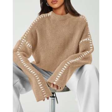 PRETTYGARDEN Women's Chunky Knit Mock Neck Sweater