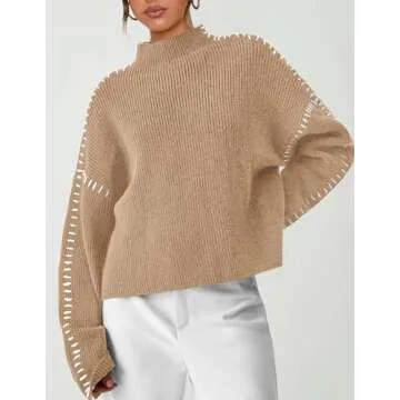 PRETTYGARDEN Women's Chunky Knit Mock Neck Sweater