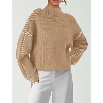PRETTYGARDEN Women's Chunky Knit Mock Neck Sweater