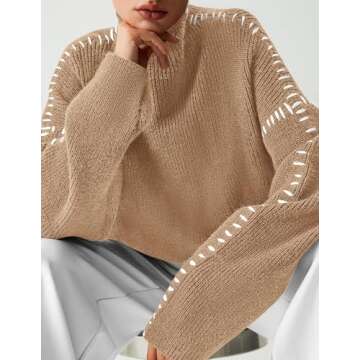 PRETTYGARDEN Women's Chunky Knit Mock Neck Sweater