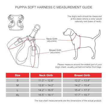 Puppia Dog Harness Comfort Mesh Step-in All Season No Pull No Choke Walking Training Adjustable Neck & Chest for Small & Medium Dog - Navy - M