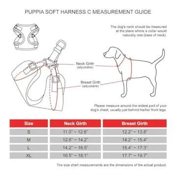 Puppia Dog Harness Comfort Mesh Step-in All Season No Pull No Choke Walking Training Adjustable Neck & Chest for Small & Medium Dog - Navy - M