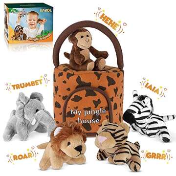 Jungle Friends Plush Toy Set with Sounds for Toddlers