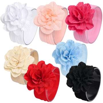 DANMY Baby Girl Nylon Headbands - Soft, Elastic Hair Accessories