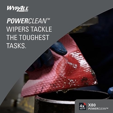 WypAll PowerClean X80 Heavy Duty Cloths, Jumbo Roll, 475 Sheets