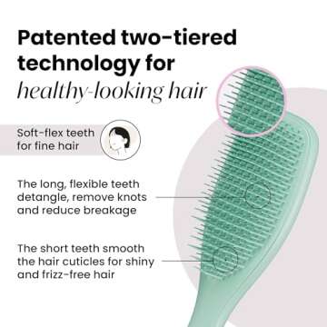 Tangle Teezer Ultimate Detangler Brush, Dry & Wet Hair Brush, Reduces Breakage for Color-Treated, Fi...