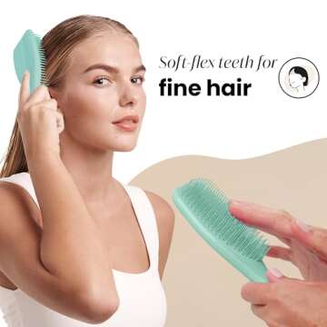 Tangle Teezer Ultimate Detangler Brush, Dry & Wet Hair Brush, Reduces Breakage for Color-Treated, Fine, & Fragile Hair Types, Marine Teal