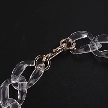 Wiwpar Acrylic Choker Necklace Statement Chunky Fashion Acrylic Necklace Colorful for Women (White)