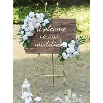 MISSPIN Wedding Artificial Flowers Box Set for DIY Wedding Bridal Bouquets Fake Peony Flowers Centerpieces Arrangements Party Baby Shower Home Spring Decorations (Cream White)