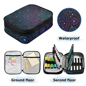 ZZKKO Colored Pencil Case with 96 Slots - Boho Design