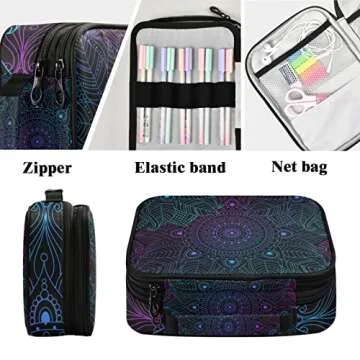 ZZKKO Colored Pencil Case with 96 Slots - Boho Design