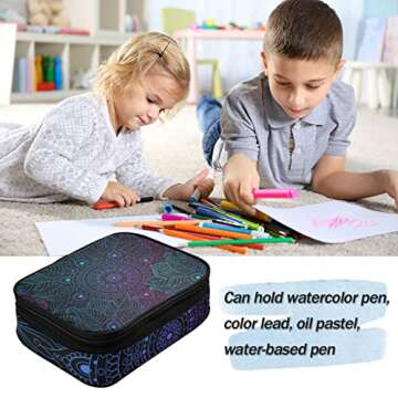 ZZKKO Colored Pencil Case with 96 Slots - Boho Design