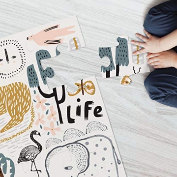 Wee Gallery Wild Life Floor Puzzle, 24 Large Pieces, Durable Jumbo Jigsaw Floor Puzzles for Beginner, Toddlers, Preschool Kids, Learning Toy, Cognitive & Motor Development Activities, Brain Games