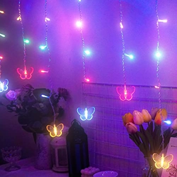 20Ft Butterfly String Lights 120LED Remote Colorful Fairy Lights