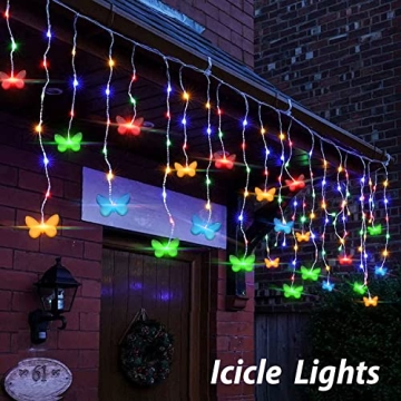 20Ft Butterfly String Lights 120LED Remote Colorful Fairy Lights