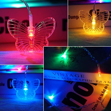 20Ft Butterfly String Lights 120LED Remote Colorful Fairy Lights