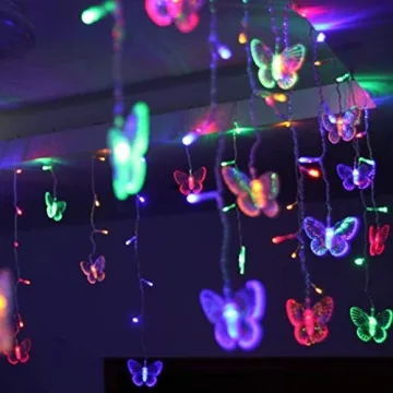 20Ft Butterfly String Lights 120LED Remote Colorful Fairy Lights